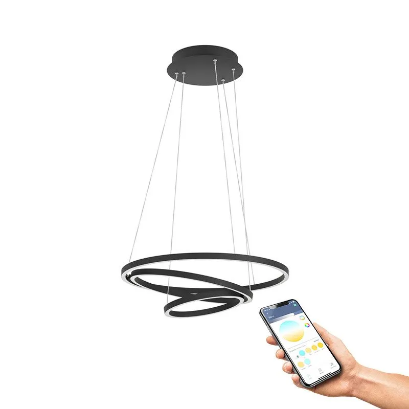 EGLO LOBINERO-Z, Flexibelt fäste, Svart, Transparent, Vit, Svart, Gjuten aluminium, Plast, Stål, Rund, Matsal, Vardagsrum | Belysning - Inomhusbelysning - Taklampa & Pendellampa | GameStuff