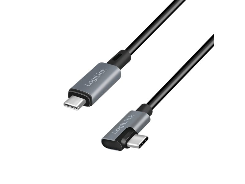 LogiLink CU0184, 3 m, USB C, USB C, USB 2.0, 0,48 Gbit/sek., Sort, Sølv