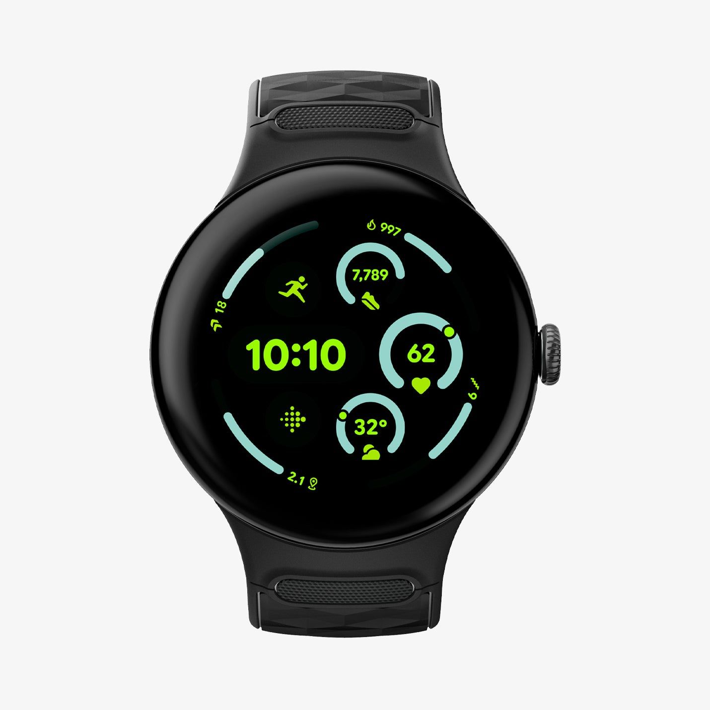 Parallax-Armband, Smartwatch, Schwarz, Samsung, Google Pixel Watch 4 (45 Mm), Polycarbonat (Pc), Thermoplastisches Polyurethan (Tpu)