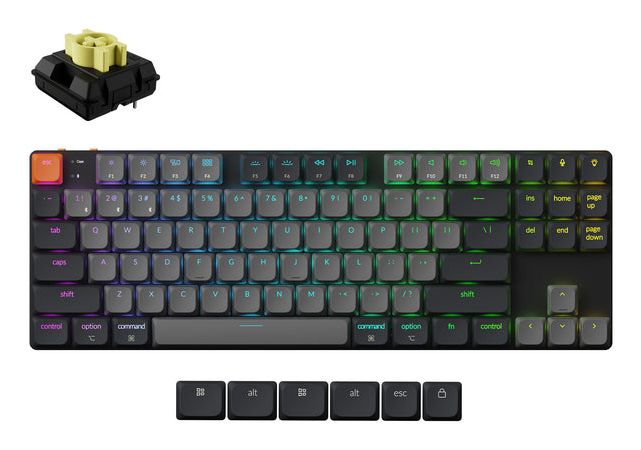 Keychron K1x-B4, Kabelgebunden &Amp Drahtlos, Usb + Bluetooth, Mechanisch, Qwerty, Rgb Led, Grau
