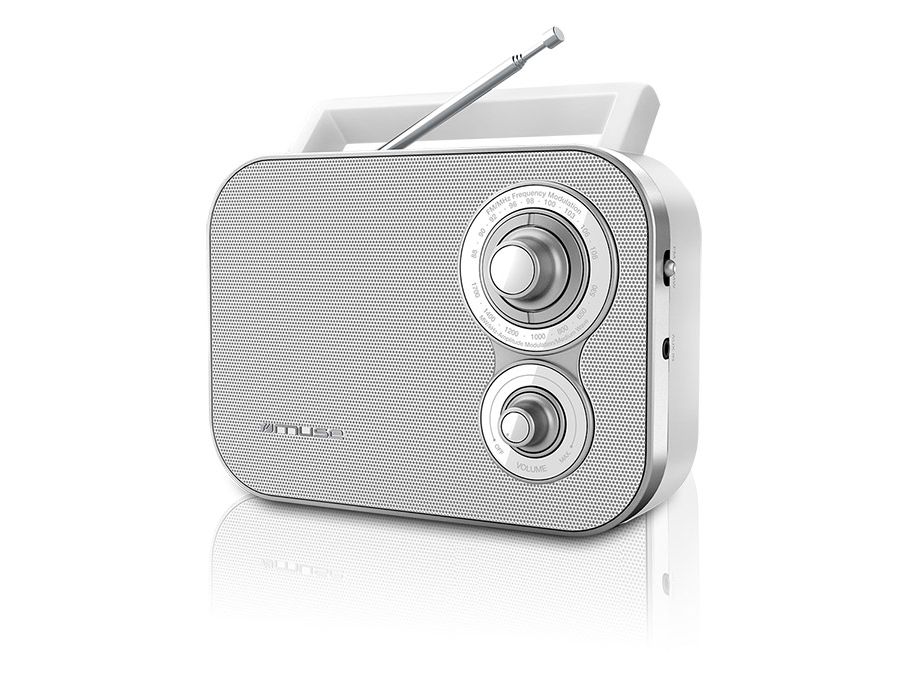 Muse M-051 RW, Bærbar, Analog, FM, MW, Hvid, Dreje, Vekselstrøm/batteri