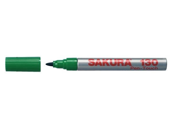 Sakura Permanent-Marker Pen-Touch 130, 1,2 Mm, Grün Faserspitze, Aluminiumschaft, Auf Lösungsmittelbasis, - 1 Stück (Sakura13029)