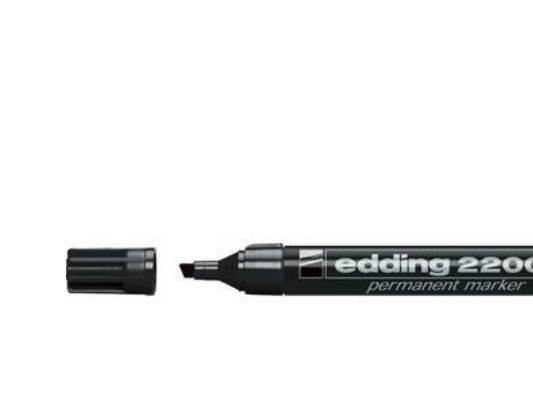 Permanent marker, Edding 2200, kantet, sort