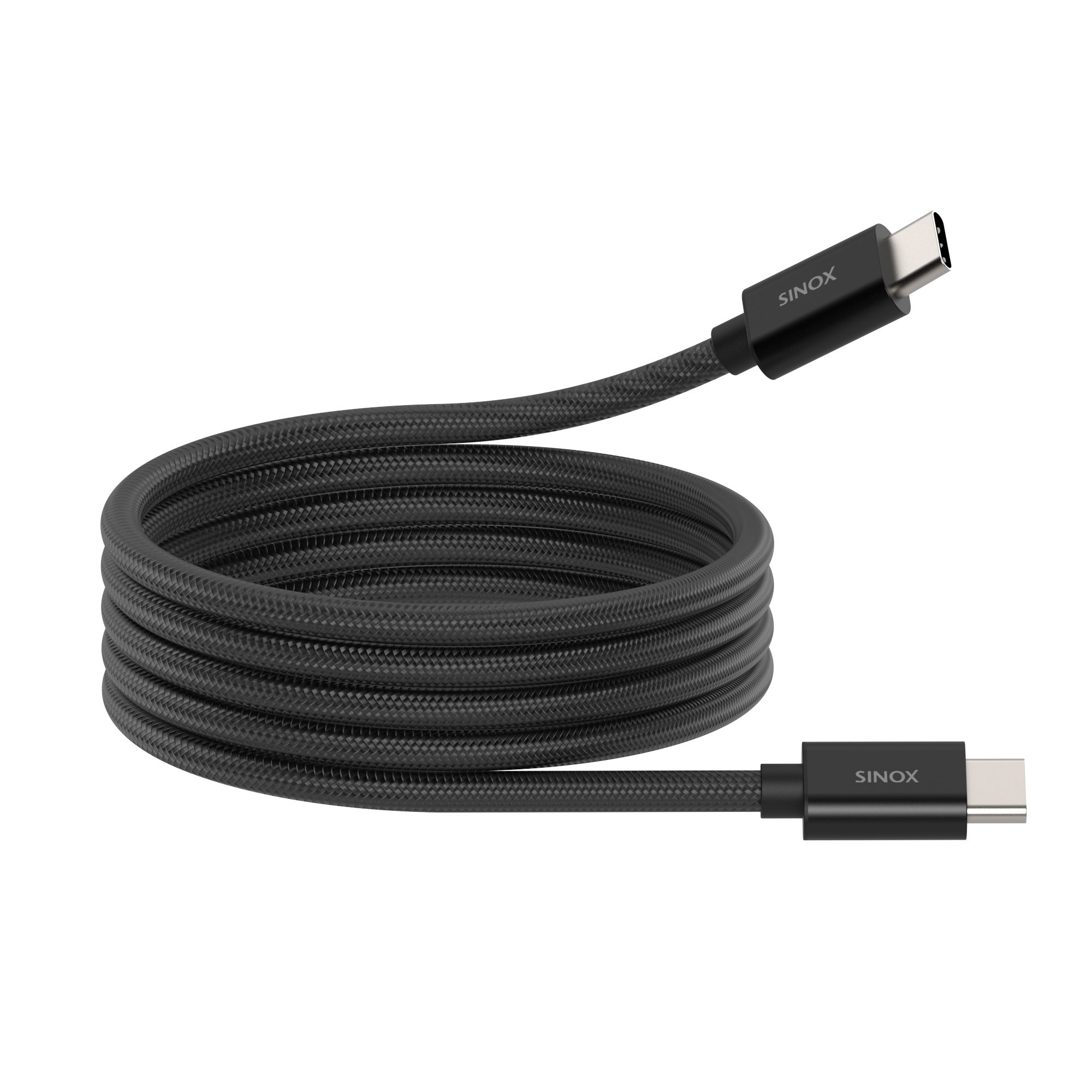Sinox PRO USB-C 2.0 magnetisk kabel. 1 m. Sort, 1 m, USB-C, USB-C, USB 2.0, 0,48 Gbit/sek., Sort