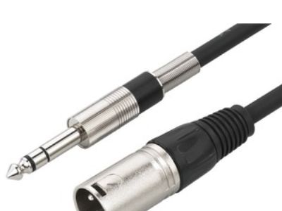 Monacor Audio Cable, XLR (3-pin), 6.35mm, 2 m, Sort