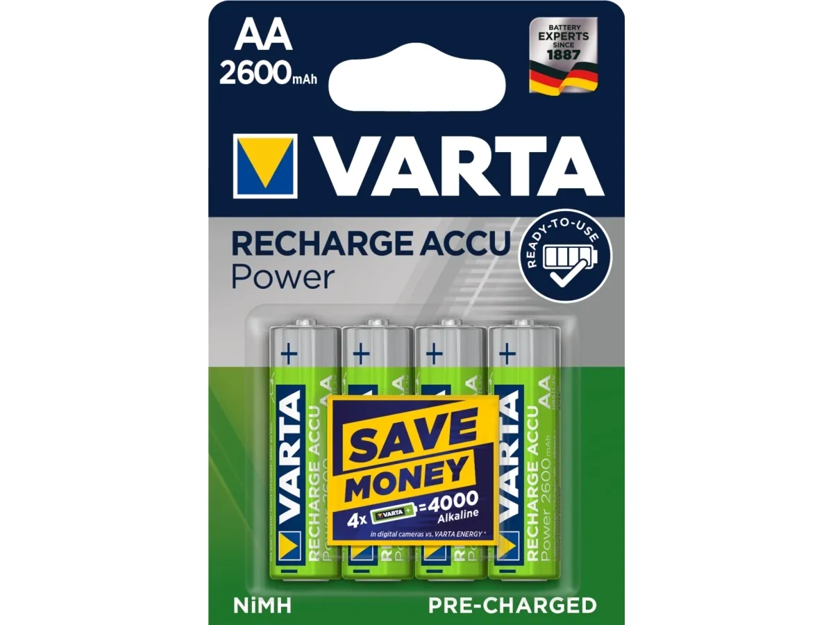 Varta Professional Accu - Batteri 4 x AA typ - NiMH - 2500 mAh | EL Artiklar - Batteri - AA-batterier | GameStuff
