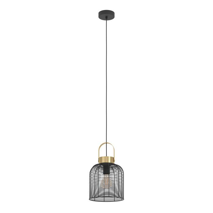 Eglo Roundham Pendelleuchte E27 Ø220 Schwarz/Bm