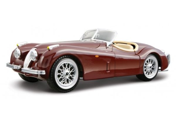 BBURAGO Jaguar Xk 120 Cabrio 1948, Roadster model, Formonterede, 1:24, Jaguar Xk 120 Cabrio, dark green - Land vehicle model