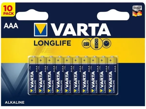 Varta Longlife - Batteri 10 x AAA / LR03 - Alkalisk