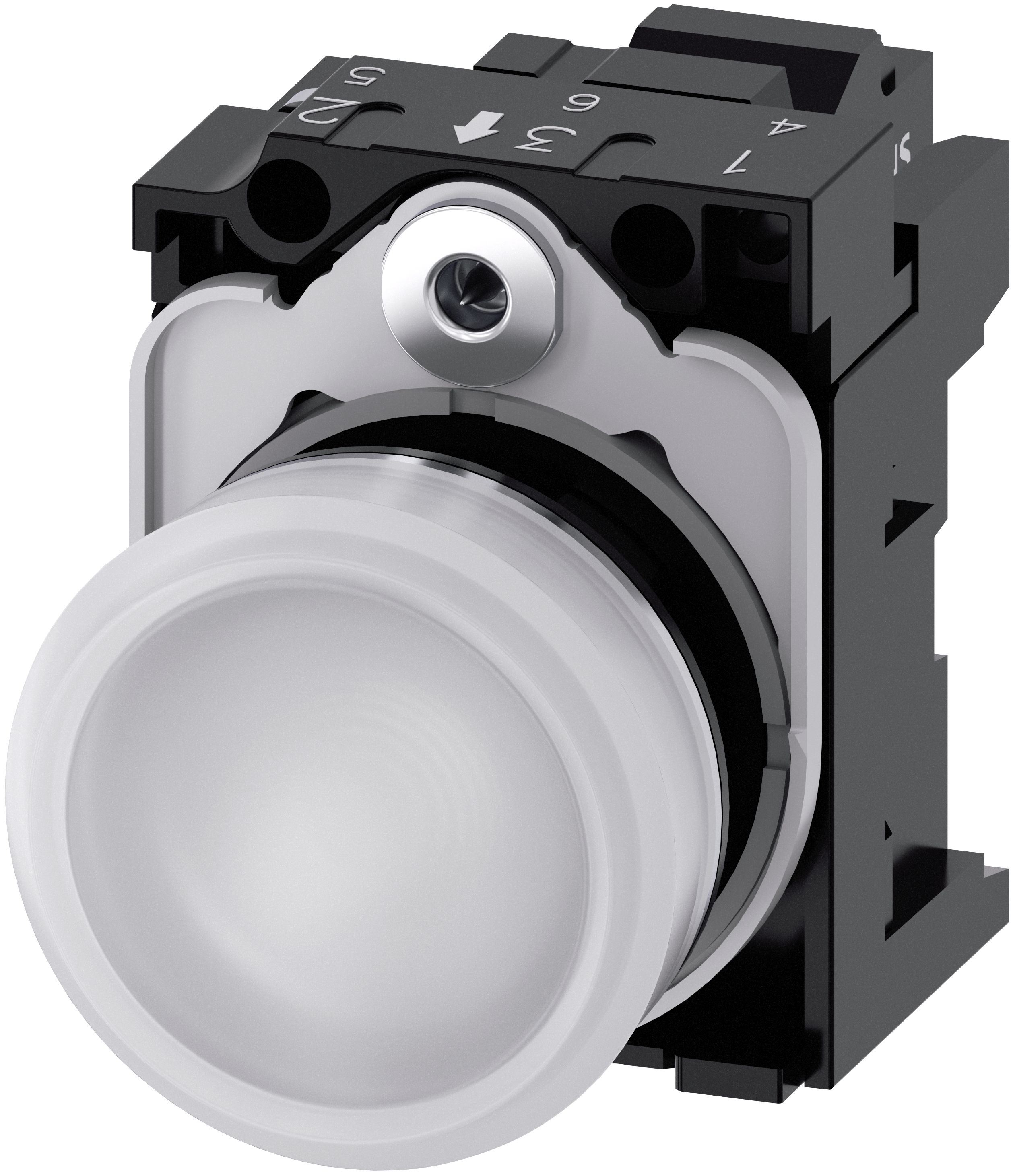 Siemens 3SU1156-6AA60-3AA0 lysindikator, 22 mm, rund, hvid, IP67, IP69K, 59 g, 60 mm, 136 mm, 55 mm