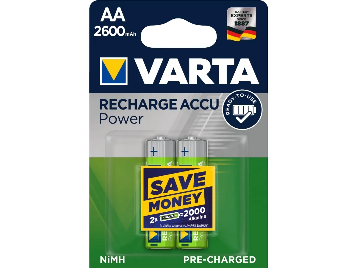 Varta Rechargable Accu AA type Batterier til generelt brug (genopladelige) 2600mAh 2