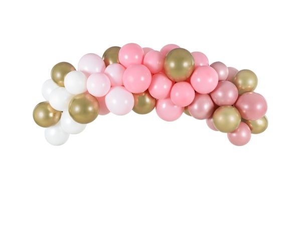 Partydeco Gbn3, Toy Balloon, Latex, Gold, Pink, Weiß, Oval, 2000 Mm, 60 Stück(E)