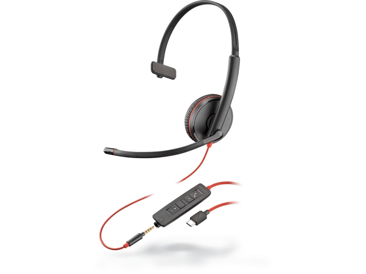 Poly Blackwire C3215, Kabelgebunden, Büro/Callcenter, 20 - 20000 Hz, 96 G, Kopfhörer, Schwarz