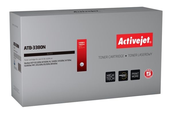 Activejet Tonerpatron Atb-3380N (Erstatning Brother Tn-3380 Supreme 8000 Sider Sort), 8000 Sider, Sort, 1 Stk