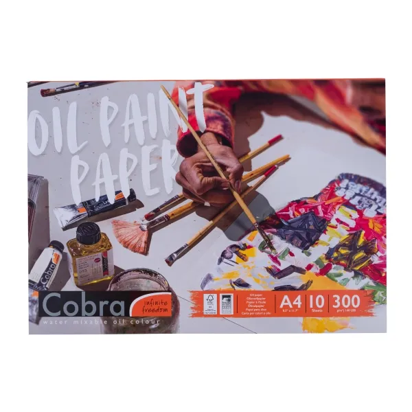 Cobra Oil colour paper block 29.7 x 21 cm (A4), 300 g, 10 sheets | Papper & Emballage - Specialpapper - Design / grafiskt papper | GameStuff