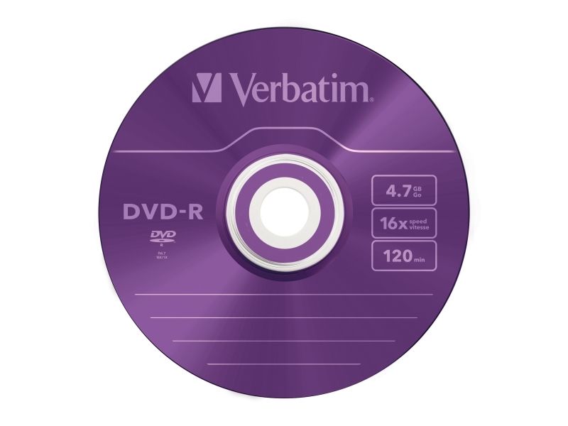 Verbatim Colours - 5 x DVD-R - 4.7 GB 16x | Datorkomponenter - Hårddisk & Lagring - Lagringsmedia | GameStuff