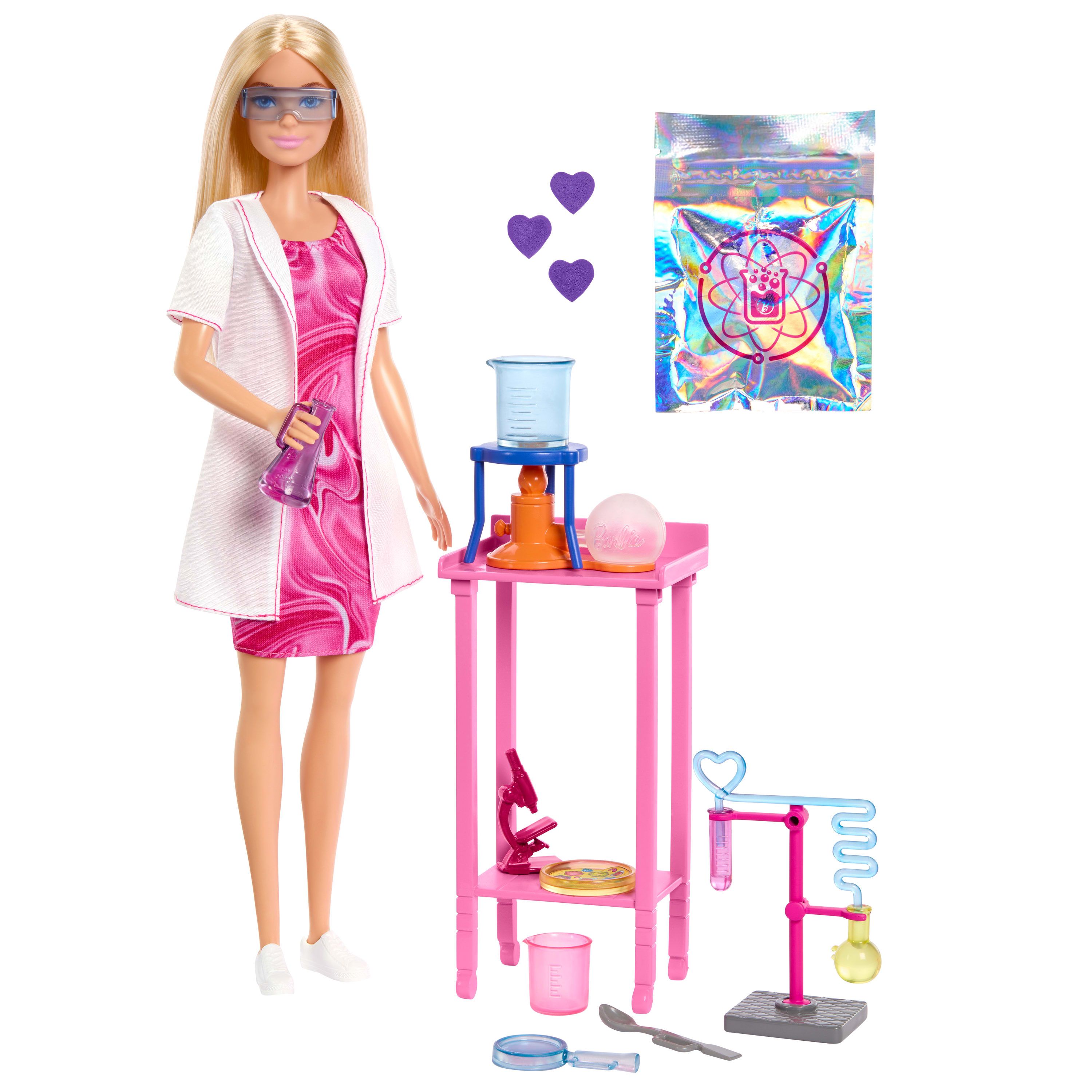 Mattel Barbie Scientist Dukke med Laboratorie‑Tilbehør – 12" dukke, 10+ eksperiment‑accessories – 3+ år