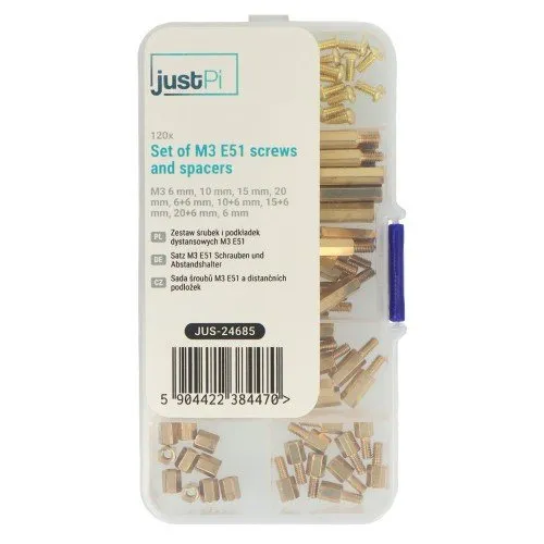 JustPi - Set of screws and spacers M3 E51 - 120 pcs