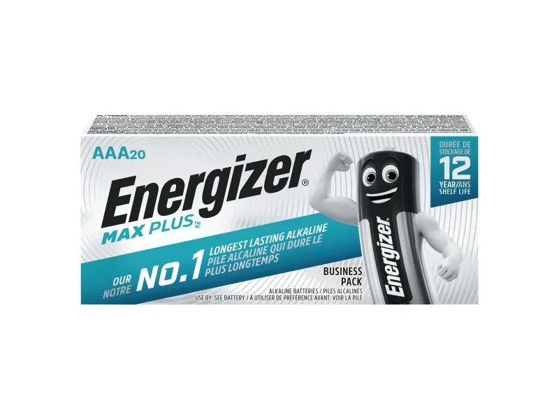 Batteri, Energizer Alkaline Max Plus, AAA, 1,5 V, 20 stk | EL Artiklar - Batteri - AAA-batterier | GameStuff