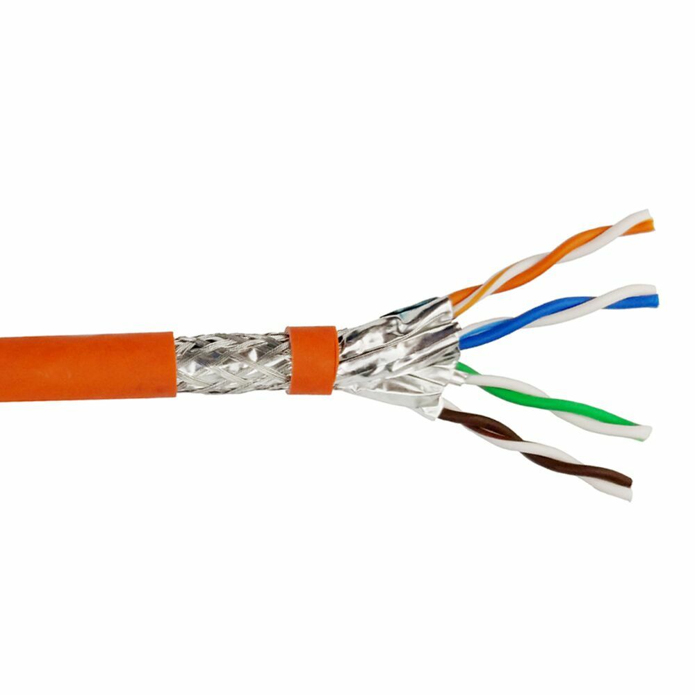 Helos Verlegekabel High Quality, Cat 7, S/Ftp, Pimf, Lszh, Orange, 500M Trommel