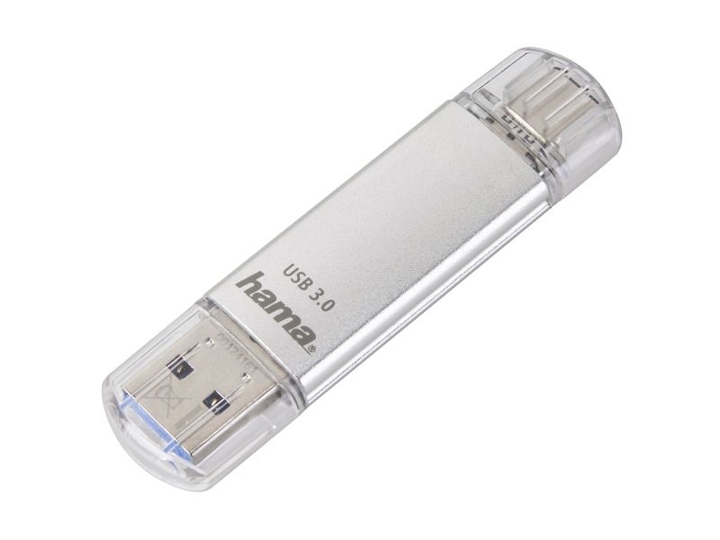 Hama C-Laeta, 256 Gb, Usb Typ-A / Usb Typ-C, 3.2 Gen 1 (3.1 Gen 1), 70 Mb/S, Hætte, Sølv