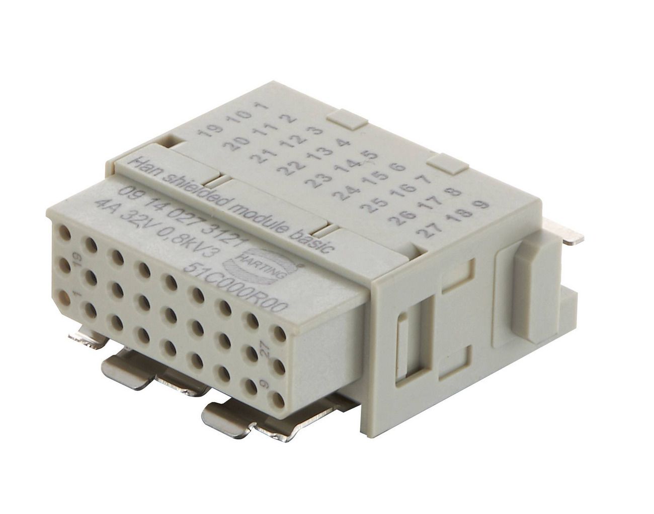 Harting 09140273121, Grau, 2 Stück(E), Buchse, 4 A, 27 Stück(E), 10000 Mo