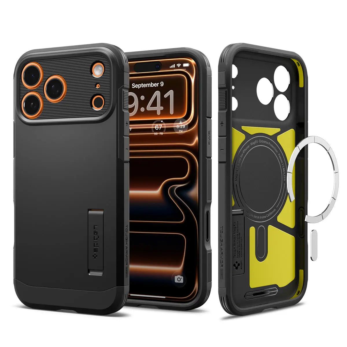 Spigen Tough Armor T (MagFit), Cover, Apple, iPhone 17 Pro, 16 cm (6.3), Sort