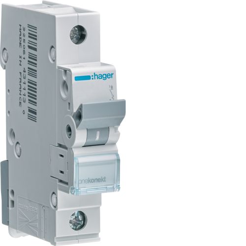 Hager Hfi/Automatsikring Overstrøms 1P B 10A 6Ka Ac (Mbn110e)