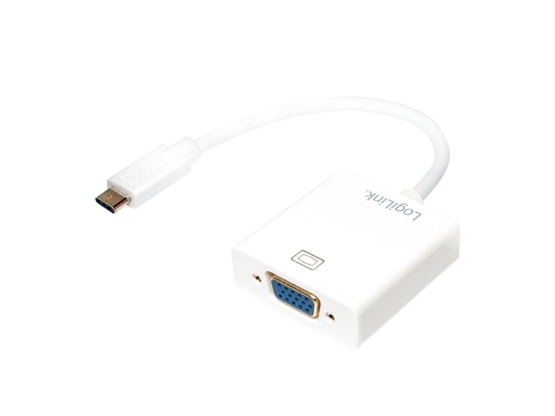 LogiLink UA0237A, 0,14 m, USB Type-C, VGA (D-Sub), Hanstik, Hunstik, 1080p