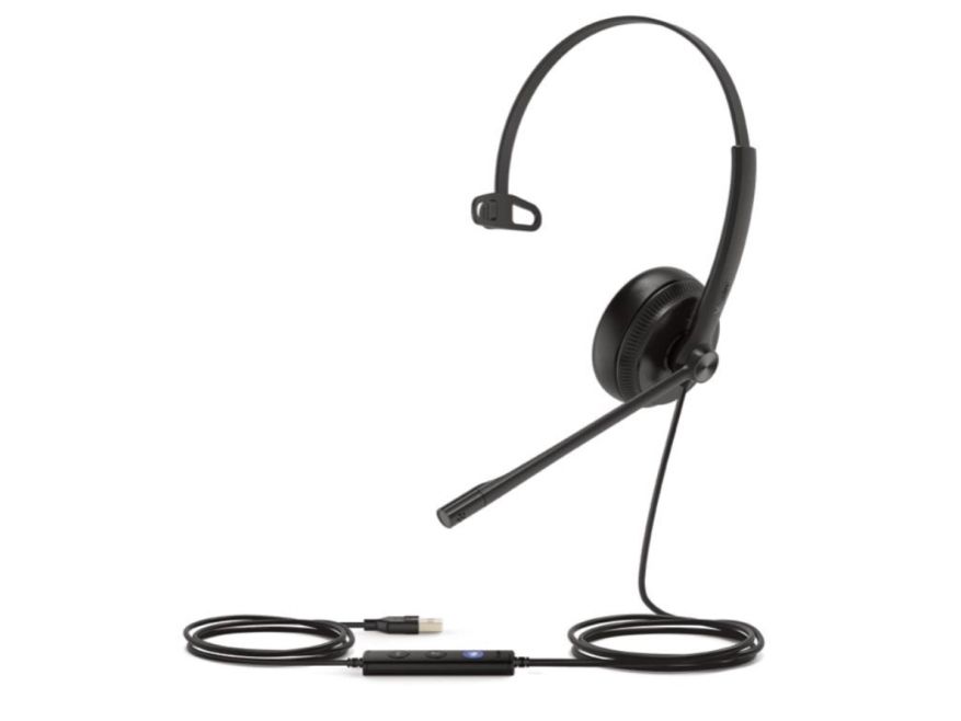 Yealink Uh34 Mono - Headset - På Øret - Kablet - Usb - Sort - Certified For Microsoft Teams