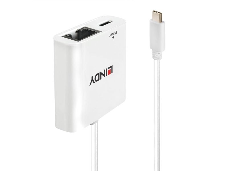 Lindy 43284 - USB-C to Ethernet Adapter - Netværksadapter - USB-C - Gigabit Ethernet - Hvid