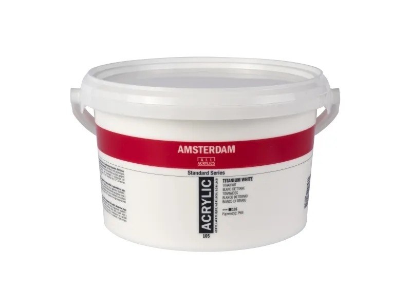 Amsterdam Standard Series Acrylic Bucket Titanium White 105 | Skola & Hobby - Konstmaterial - Akryl & Akvareller | GameStuff