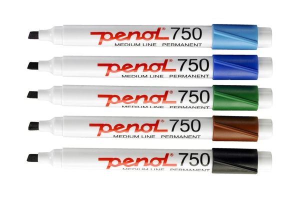 Penol 750, Schwarz, Blau, Braun, Grün, Hellblau, Orange, Pink, Violett, Rot, Gelb, Meißel, Mehrfarbig, Kunststoff, Medium, 2 Mm