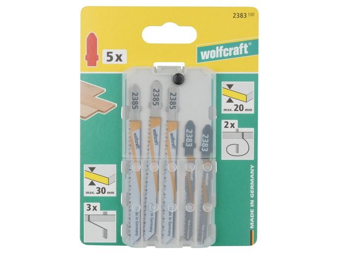 Wolfcraft Gmbh 2383100, Stiksavklinger, Spånplade, Hårdt Træ, Laminat, Parket, Krydsfiner, Træ Med Søm, 1,35 Mm, 2,5 Mm, 3 Cm, 5 Stk