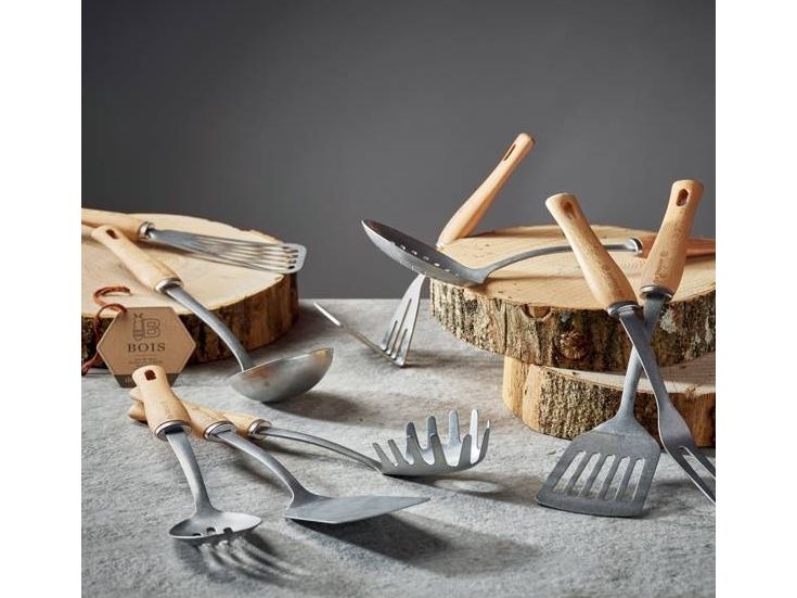 de Buyer 2701.07, Madlavningsspatel, Grå, Rustfrit stål, Træ, 80 mm, 300 mm, 70 g