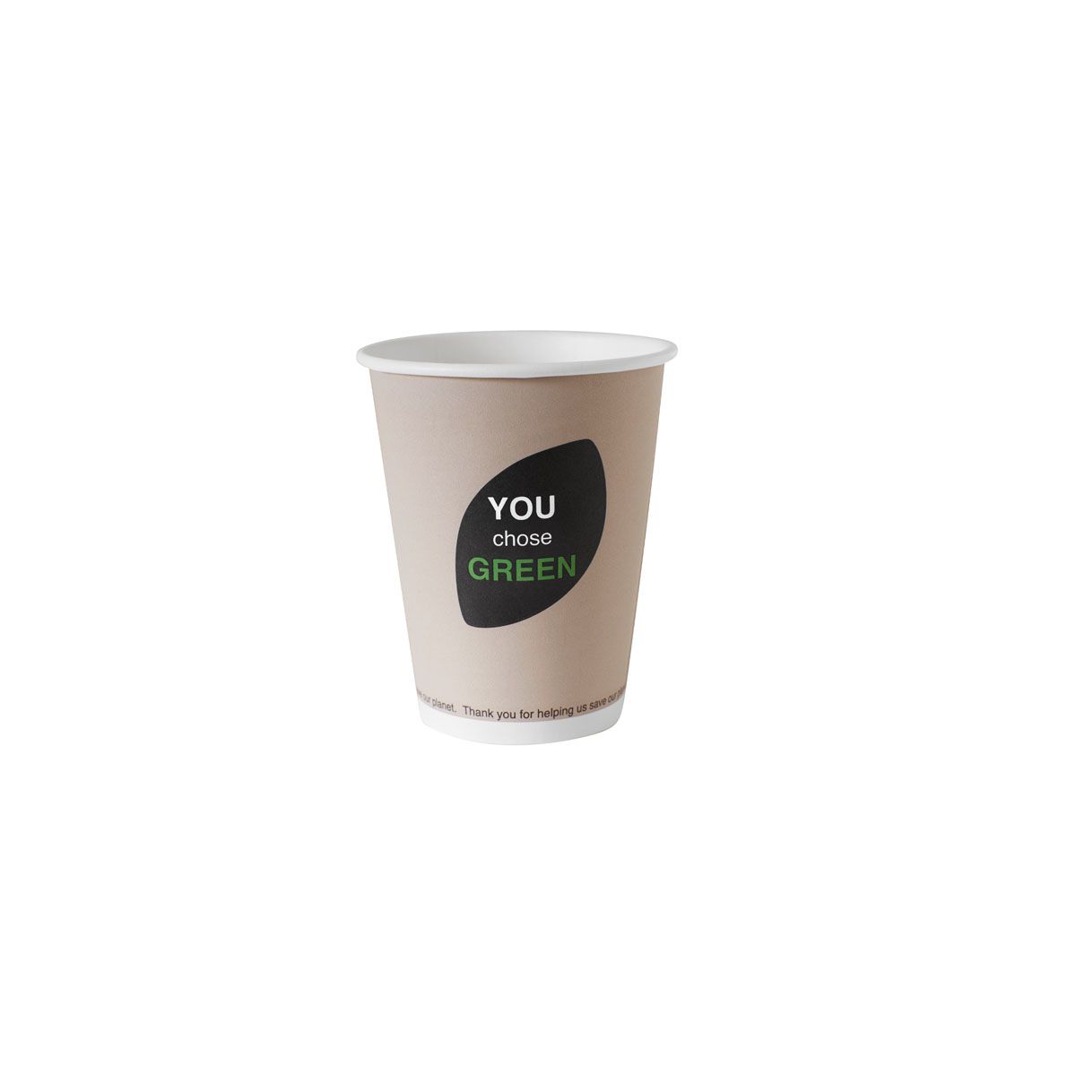 Kaffebæger Pap/PLA 24 cl Bionedbrydelig Hot drink cup Thank You - (20 pakker x 40 stk.)