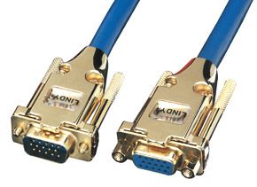 Lindy Premium Gold VGA 3.0m, 3 m, VGA (D-Sub), VGA (D-Sub), Blå, Hanstik/Hunstik