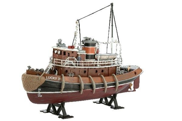 Revell Harbour Tug Boat, Pusher Boat (Towboat) Model, Montagesatz, 1:108, Harbour Tug, Harbour Tug, Zwischen