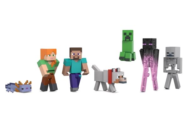 Mattel Minecraft Figuren-Set, 7 Figuren, Maßstab 3,25 Zoll
