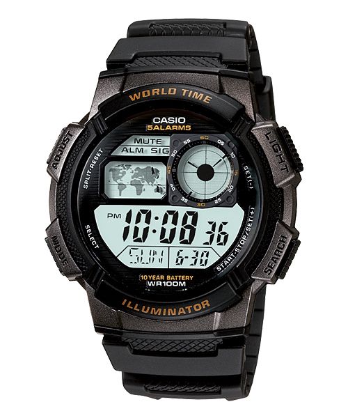 Casio AE-1000W-1AVDF, Vandfast, Elektronisk