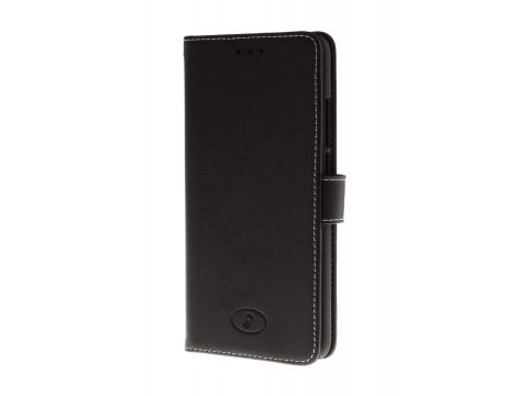 Insmat Exclusive Flip Case - Flipomslag til mobiltelefon - ægte læder - sort - for Huawei Y7
