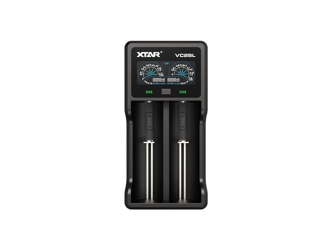 Batterioplader XTAR VC2SL - Li-ion/NiMH/NiCd, 2 slot, USB