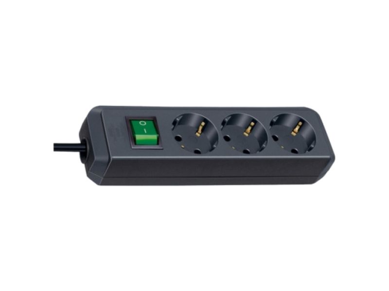 Brennenstuhl Eco-Line - Stikdåse - Output-Stikforbindelser: 3 - 5 M Ledning - Sort