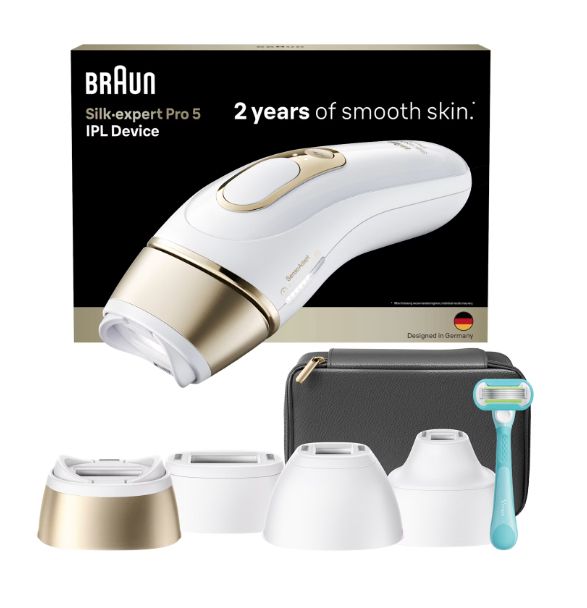 Braun Silk-expert Pro IPL PL5431, Intenst pulserende lys (IPL), Guld, Hvid, Vekselstrøm, 100 - 240 V, 50 - 60 Hz, 70 mm