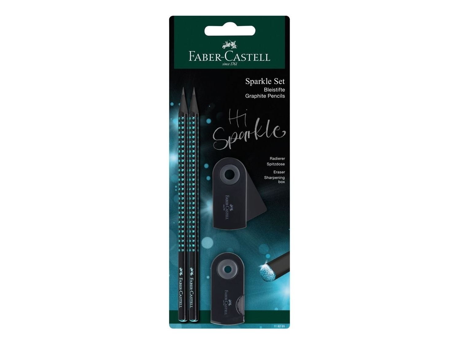 Faber-Castell 118295, B, Schwarz, Blau, Box, 2 Stück(E), Deutschland, Pvc