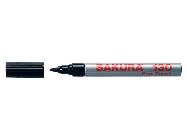 Sakura Permanent-Marker Pen-Touch 130, 1,2 Mm, Schwarz Faserspitze, Aluminiumschaft, Auf Lösungsmittelbasis, - 1 Stück (Sakura13049)