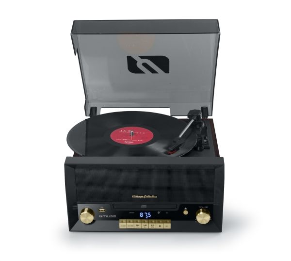 Muse MT112W, Bæltedrevet pladespiller, Automatisk, Brun, 33,45,78 rpm, 33,45,78 rpm, FM