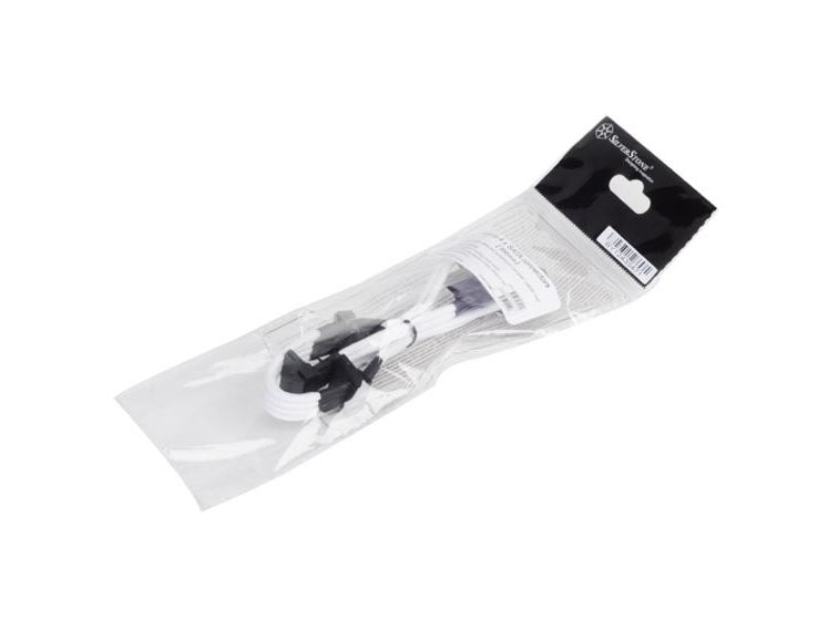 Silverstone Pp07 - Forlængerkabel Til Strøm - 4-Pin Intern Strøm (Han) Til Sata Strøm (Hun) - 30 Cm - Hvid