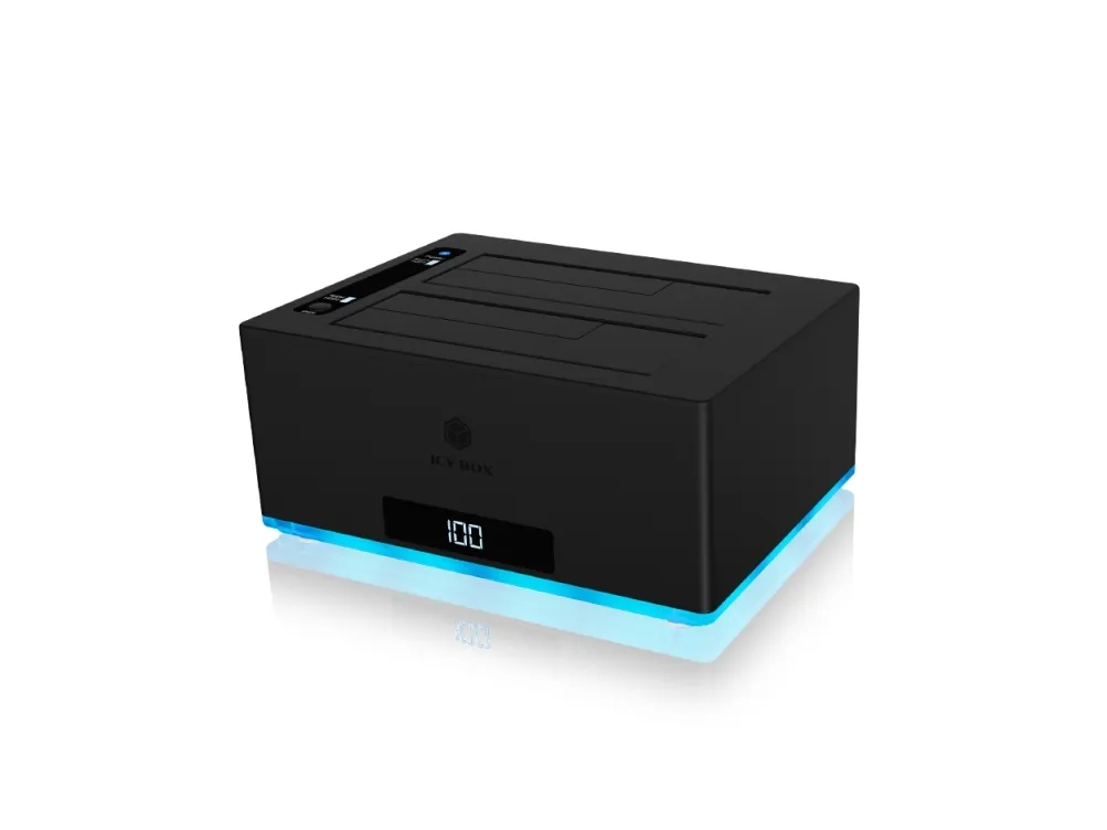 ICY BOX IB-127CL-U3 - Halvledarenhet/hårddisk-array - 2 fack (SATA-600) - USB 3.2 Gen 1 (extern) | Datorkomponenter - Hårddisk & Lagring - Kabinett & docking | GameStuff