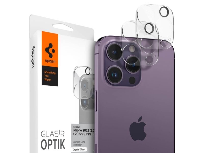 Spigen Optik.tR (2 Stk., Apple iPhone 14 Pro, Apple iPhone 14 Pro Max, Apple iPhone 15 Pro, Apple iPhone 15 Pro Max, Apple iPhone 16 Pro, Apple iPhone 16 Pro Max), Smartphone Schutzfolie, Transparent - Image 5